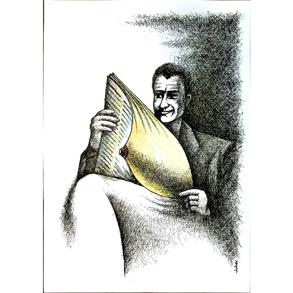 Vladimiras Beresniovas 29x21cm Orijinal Karikatür BOD05709