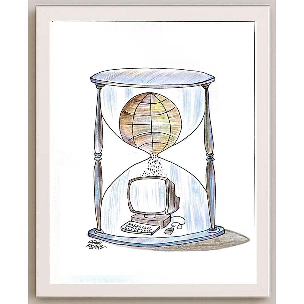 Shyam Mohan 29x21cm Orijinal Karikatür BOD05710