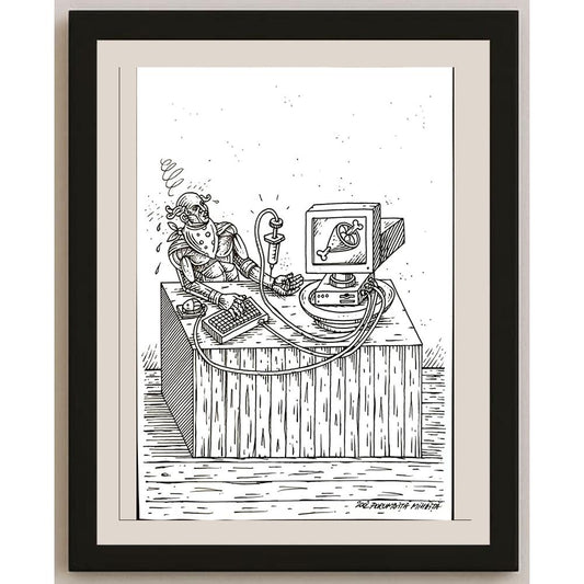 Porumbita Mihaita 29x21cm Orijinal Karikatür BOD05713