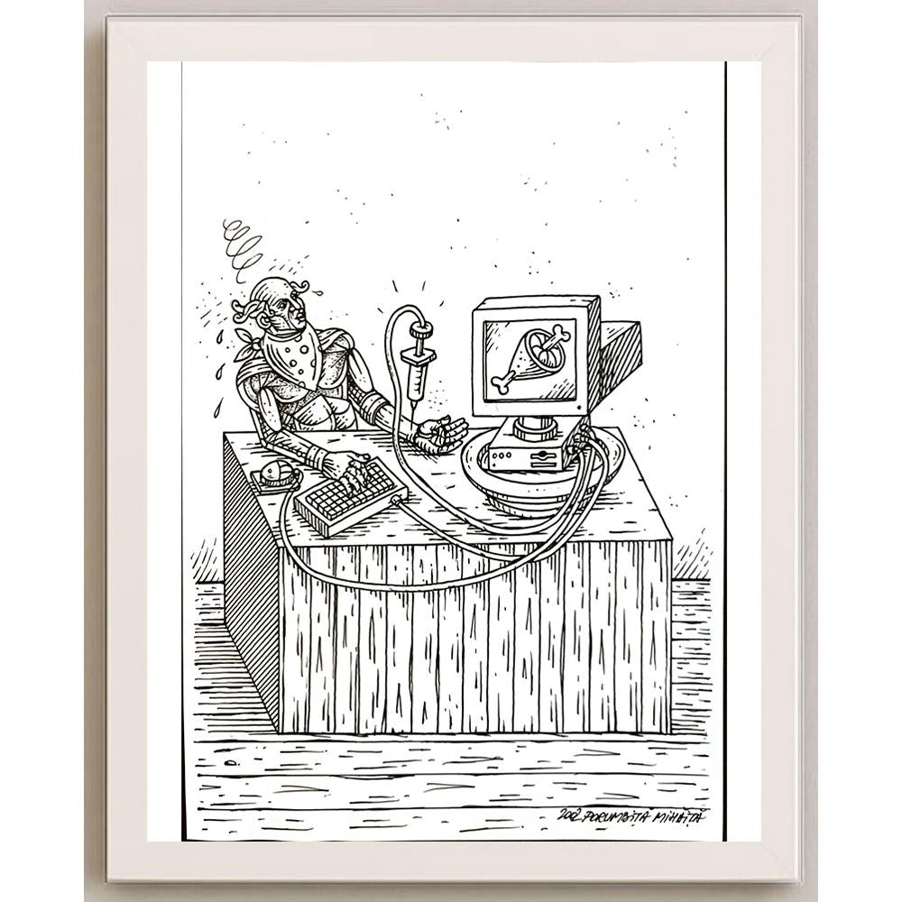 Porumbita Mihaita 29x21cm Orijinal Karikatür BOD05713