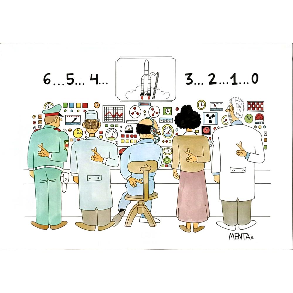 Mendiguren Tarres Luis 29x21cm Orijinal Karikatür BOD05719