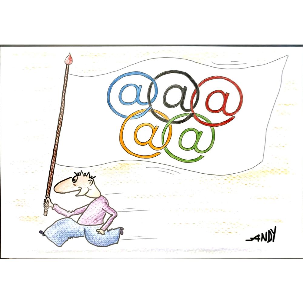 Andy Chaushu 29x21cm Orijinal Karikatür BOD05722