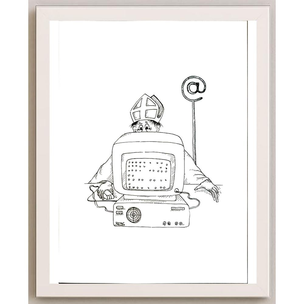Winfried Besslich 29x21cm Orijinal Karikatür BOD05725