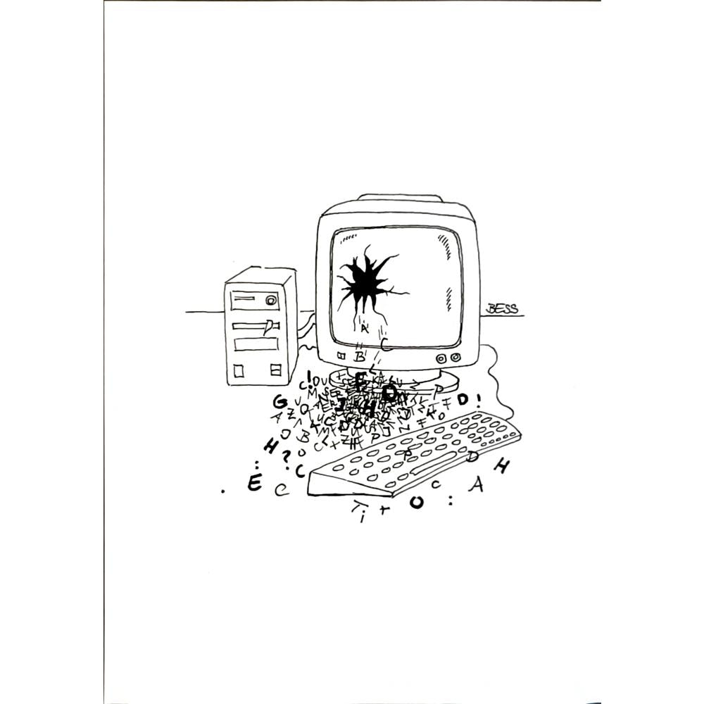 Winfried Besslich 29x21cm Orijinal Karikatür BOD05726