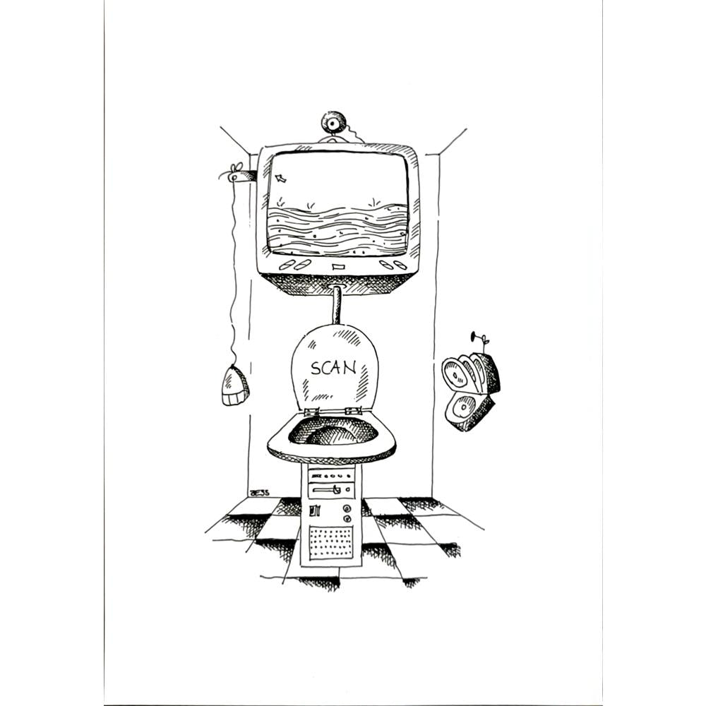 Winfried Besslich 29x21cm Orijinal Karikatür BOD05728