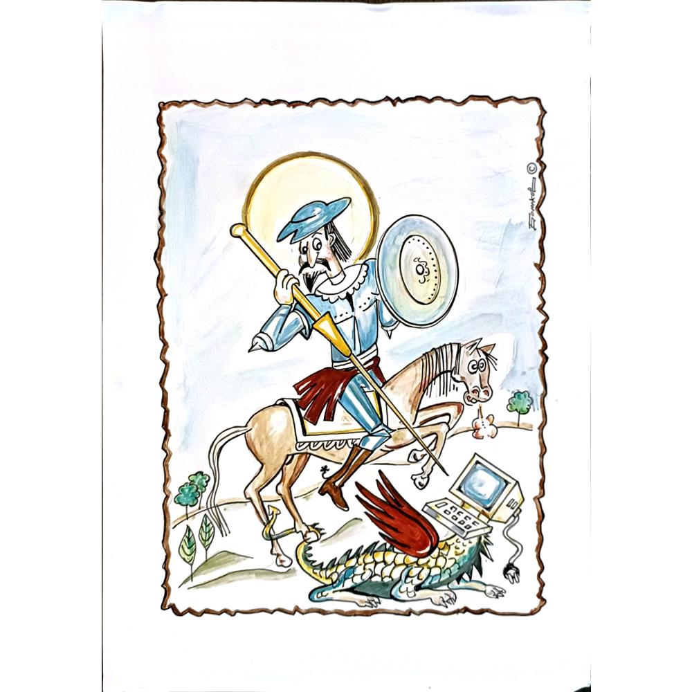 Miroslav Bozhkov 33x23cm Orijinal Karikatür BOD05730
