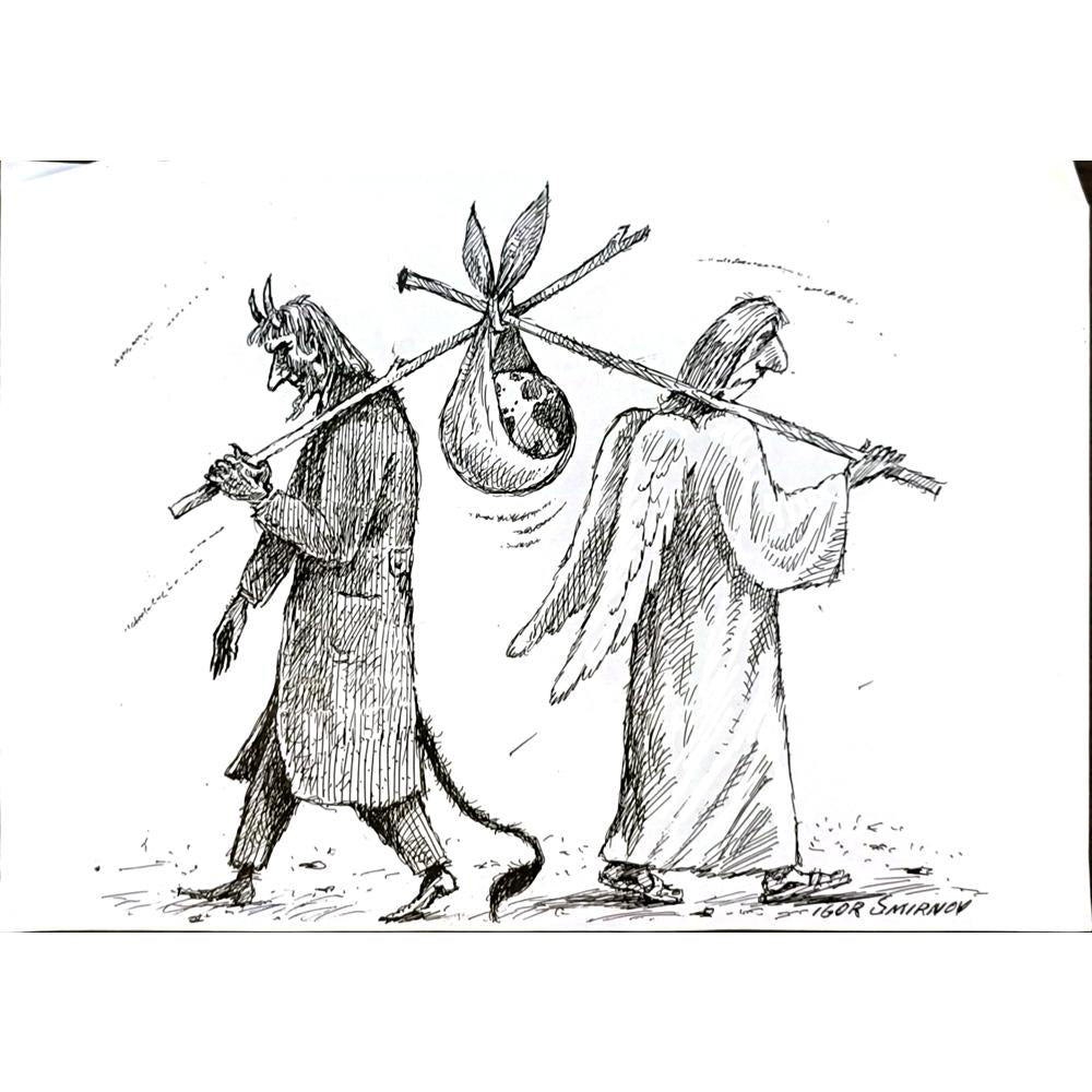 Igor Smirnov 29x21cm Orijinal Karikatür BOD05734