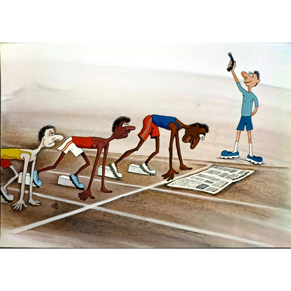 Sergey Sichenko 29x21cm Orijinal Karikatür BOD05738