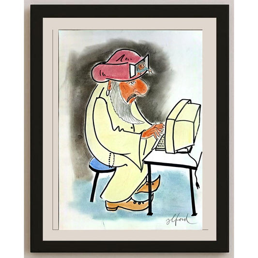 Vosters Richard Francis 29x21cm Orijinal Karikatür BOD05742