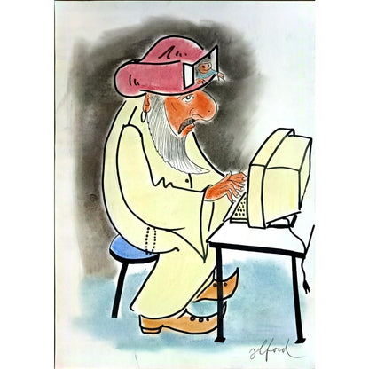 Vosters Richard Francis 29x21cm Orijinal Karikatür BOD05742