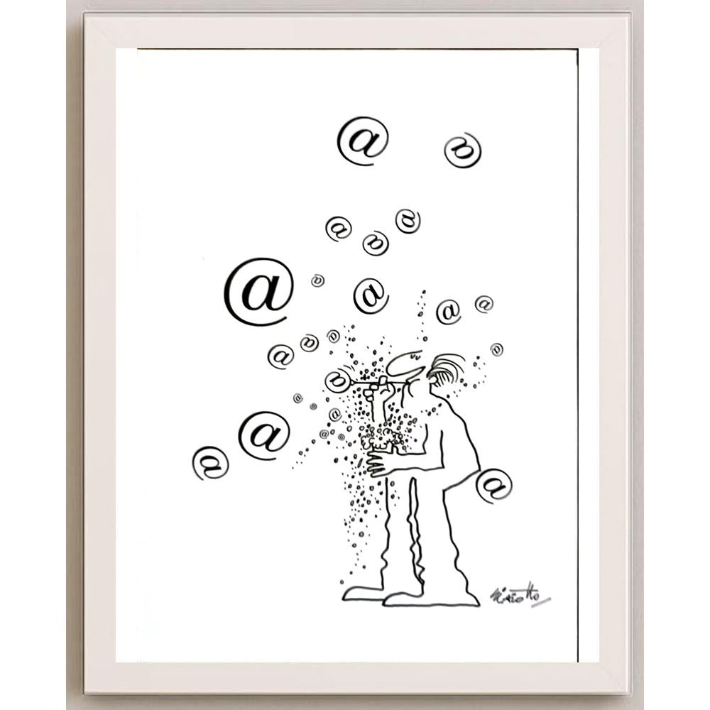 Giorgio Giaiotto 29x21cm Orijinal Karikatür BOD05743