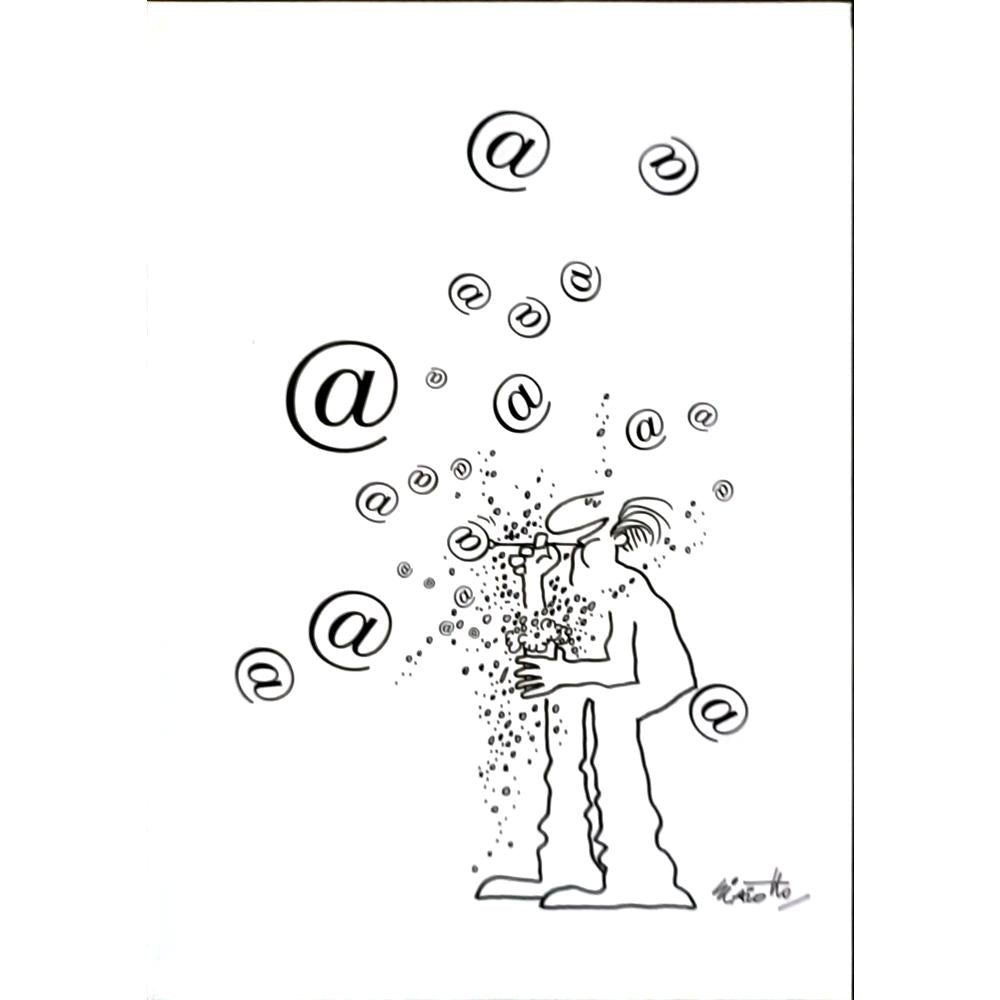 Giorgio Giaiotto 29x21cm Orijinal Karikatür BOD05743