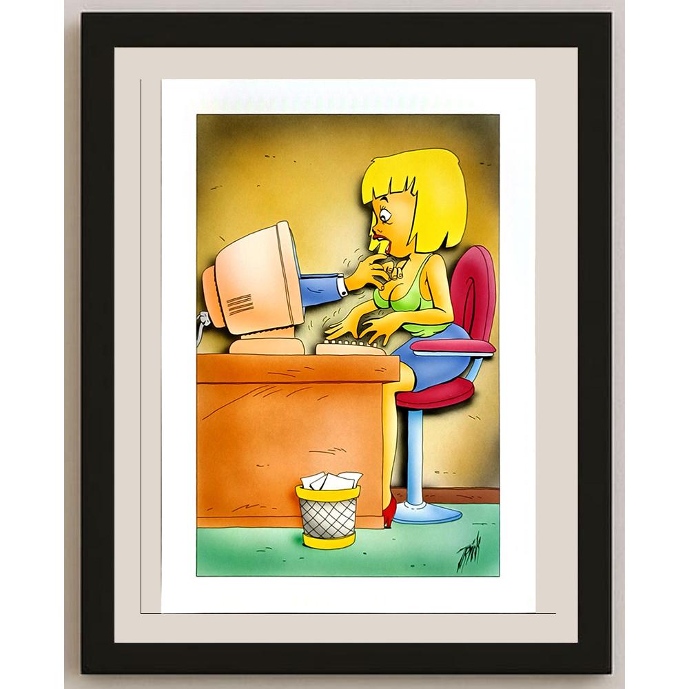 Patrick Heymans 29x21cm Orijinal Karikatür BOD05747