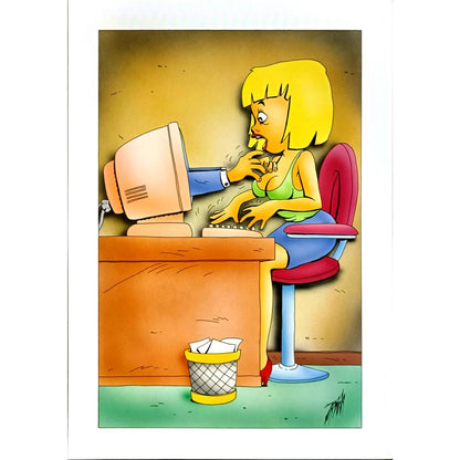 Patrick Heymans 29x21cm Orijinal Karikatür BOD05747