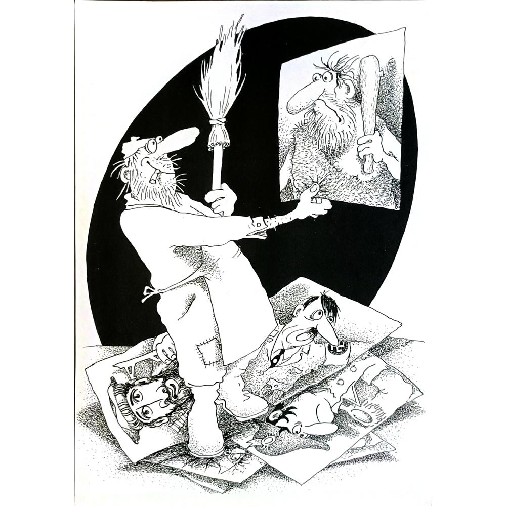 Anatoly Apchel 29x21cm Orijinal Karikatür BOD05748