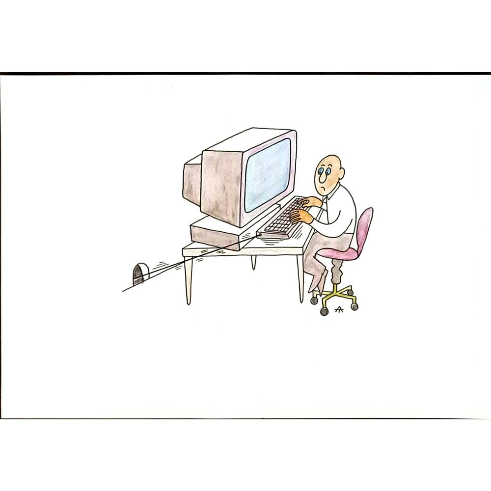 Alexei Talimonov 29x21cm Orijinal Karikatür BOD05751