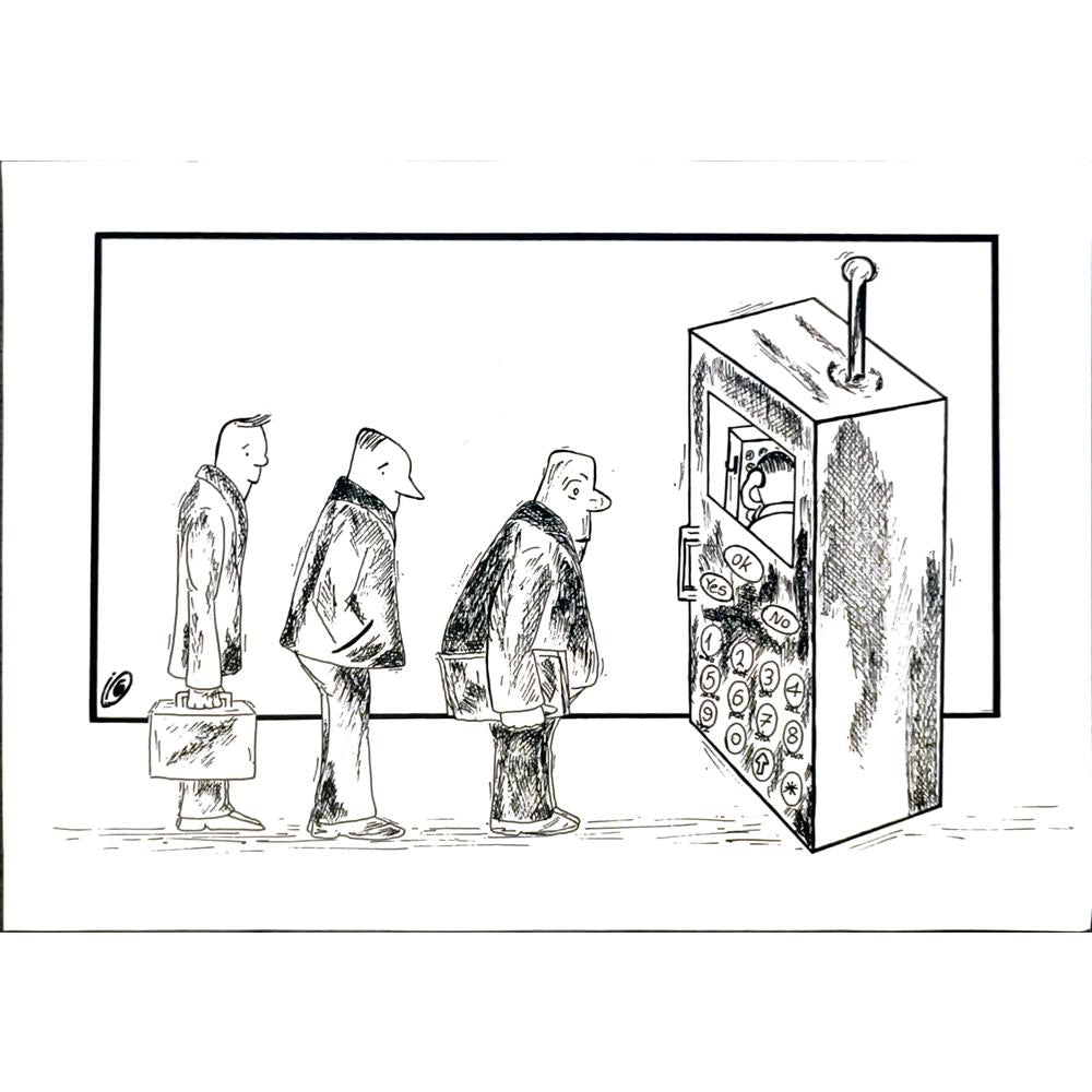 Saba Aryanpoor 29x21cm Orijinal Karikatür BOD05757