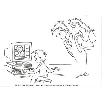Gerald Peigneux 29x21cm Orijinal Karikatür BOD05761