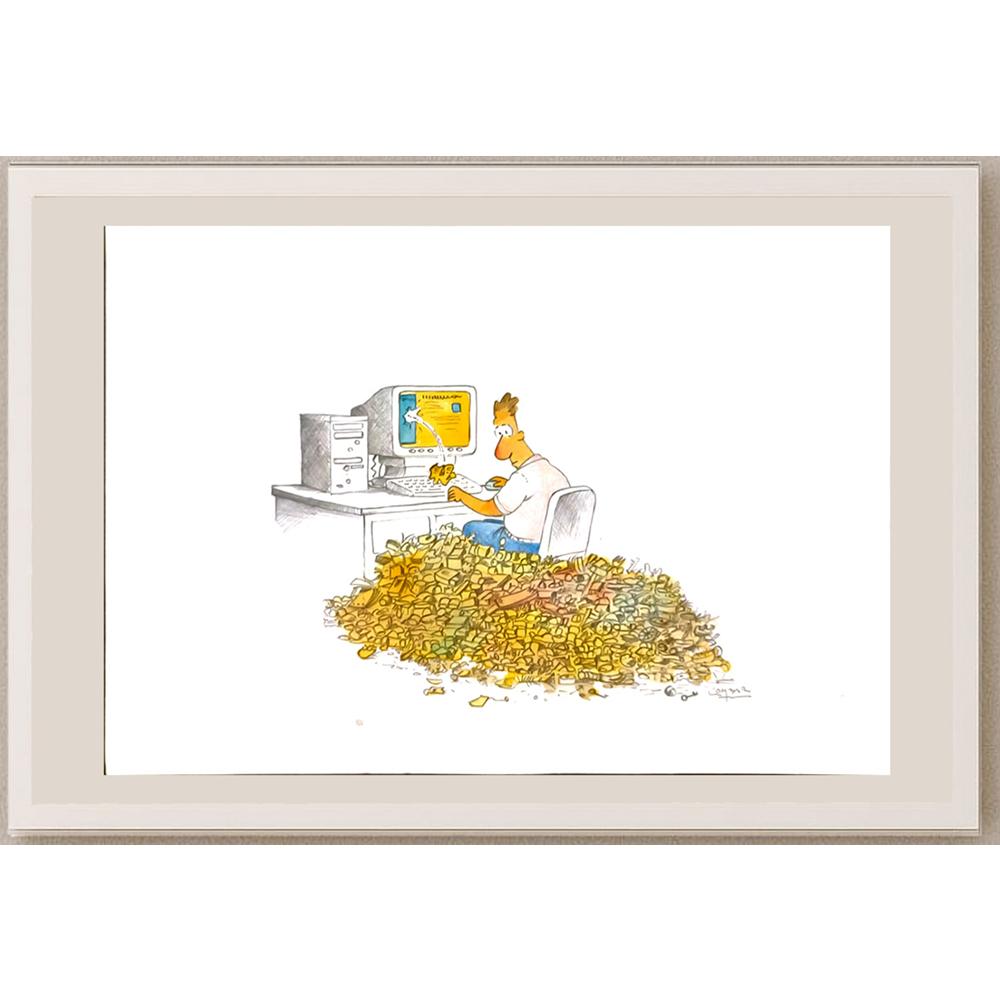 Zeyraz Lombardi 29x21cm Orijinal Karikatür BOD05763