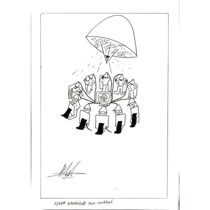 Elham Dadravesh 29x21cm Orijinal Karikatür BOD05766