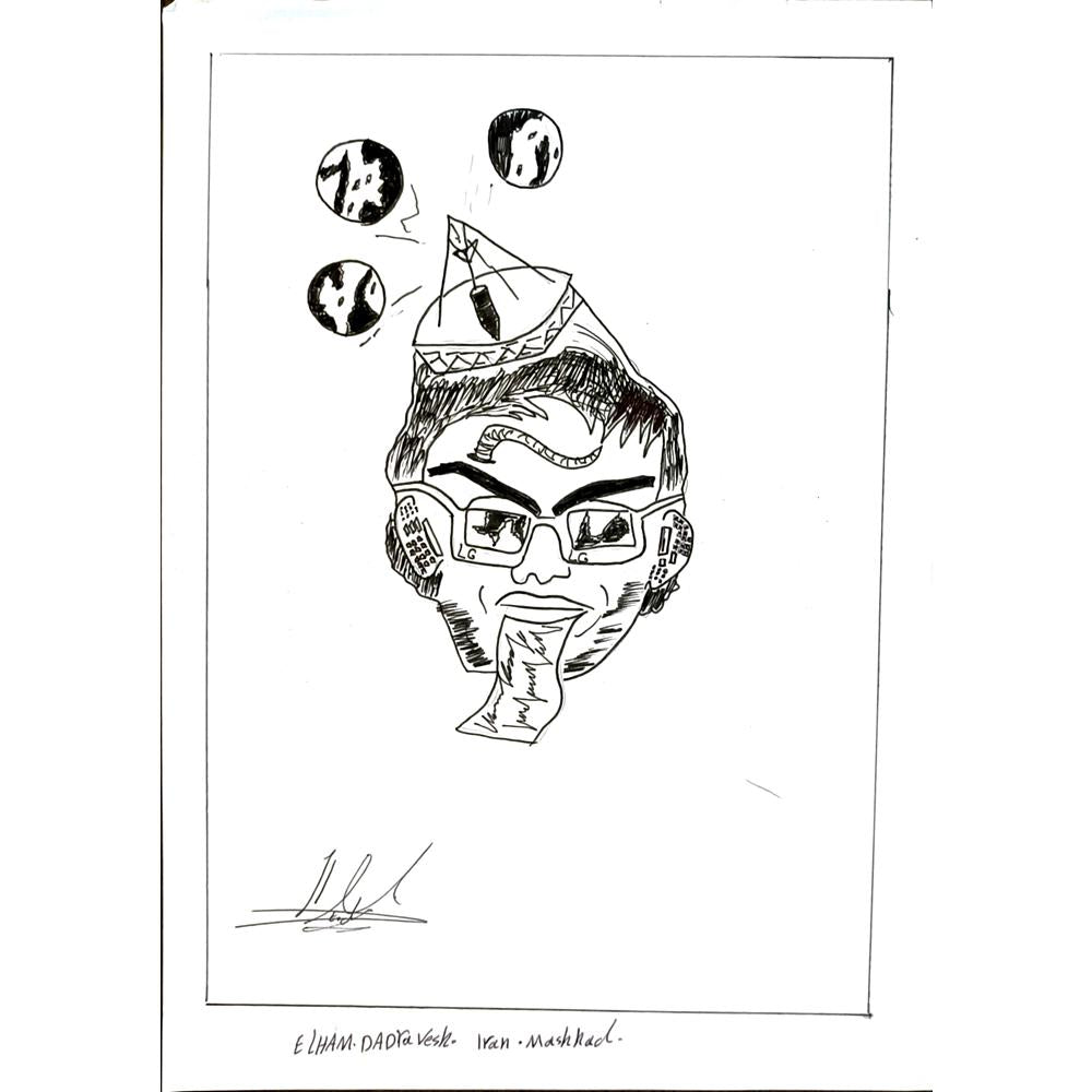 Elham Dadravesh 29x21cm Orijinal Karikatür BOD05768