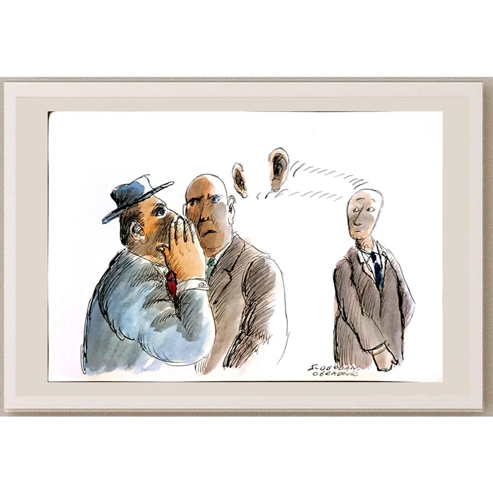 Slobodan Obradovic 33x23cm Orijinal Karikatür BOD05769