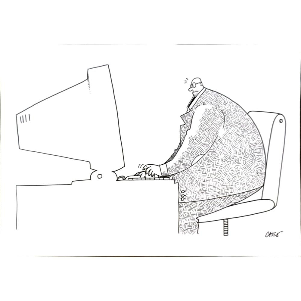 Carlos Augusto Nascimento 33x23cm Orijinal Karikatür BOD05771