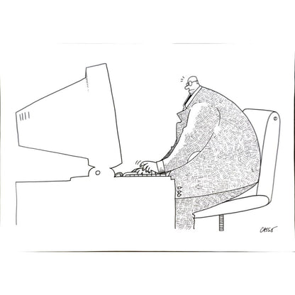 Carlos Augusto Nascimento 33x23cm Orijinal Karikatür BOD05771