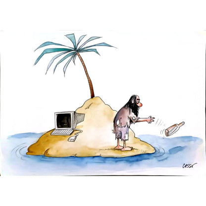 Carlos Augusto Nascimento 33x23cm Orijinal Karikatür BOD05772