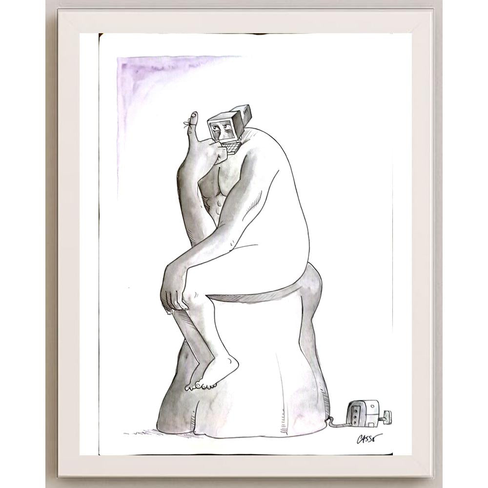 Carlos Augusto Nascimento 33x23cm Orijinal Karikatür BOD05773