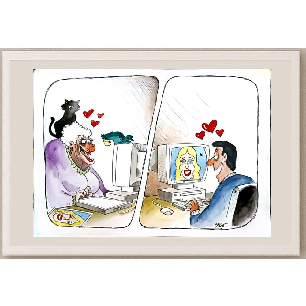 Carlos Augusto Nascimento 33x23cm Orijinal Karikatür BOD05774