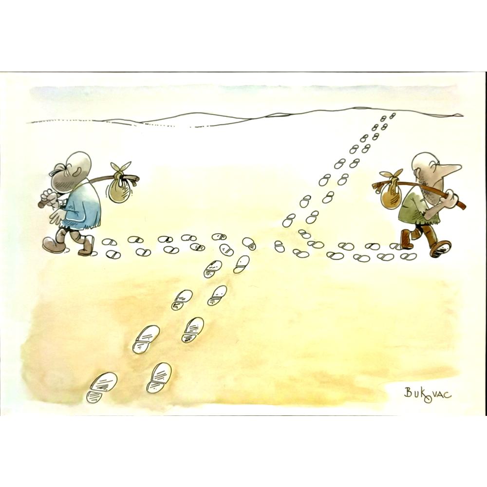 Milan Bukovac 29x21cm Orijinal Karikatür BOD05776