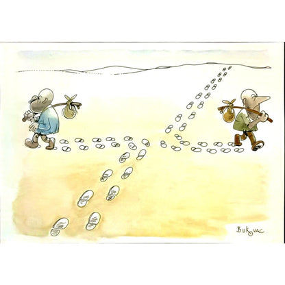 Milan Bukovac 29x21cm Orijinal Karikatür BOD05776