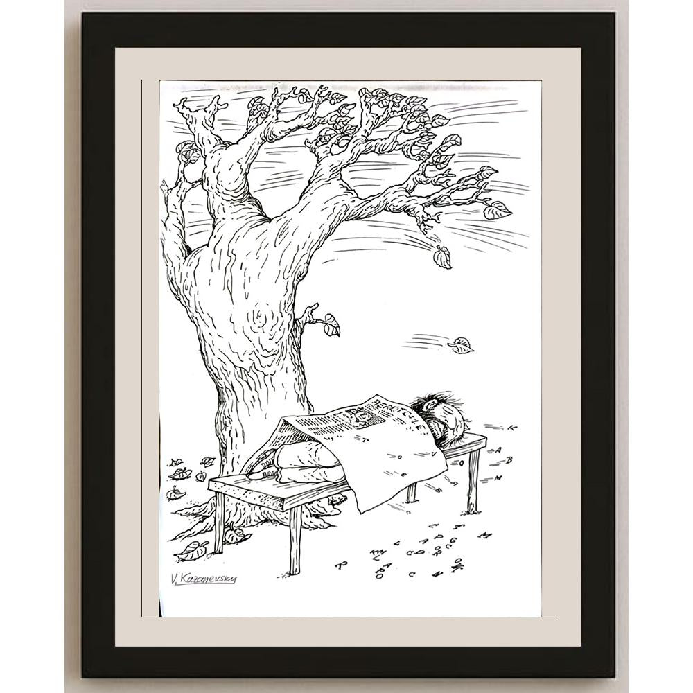 Vladimir Kazanevsky 29x21cm Orijinal Karikatür BOD05788