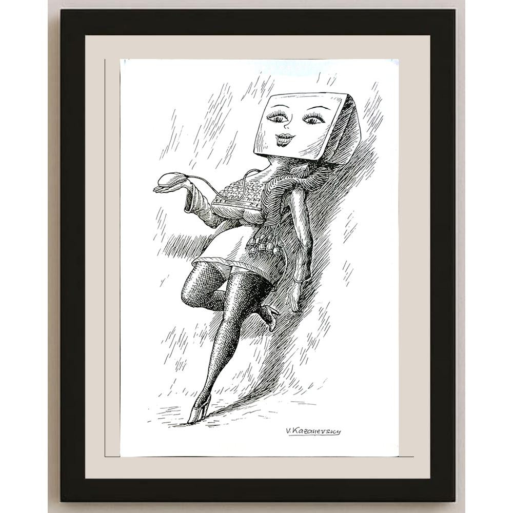 Vladimir Kazanevsky 29x21cm Orijinal Karikatür BOD05790