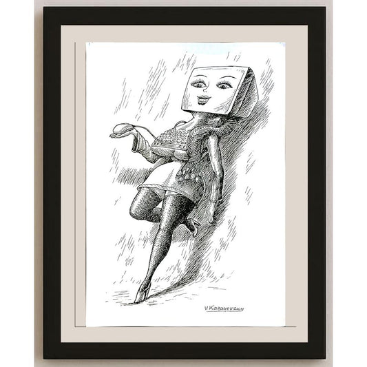 Vladimir Kazanevsky 29x21cm Orijinal Karikatür BOD05790