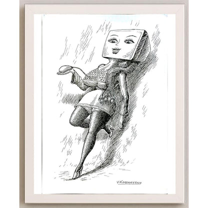 Vladimir Kazanevsky 29x21cm Orijinal Karikatür BOD05790