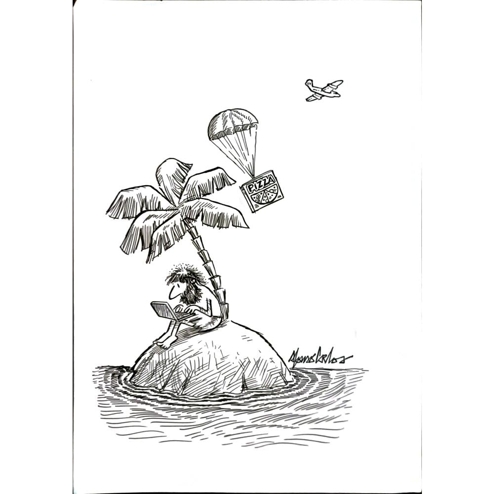 Afonso Carlos Fernandes 29x21cm Orijinal Karikatür BOD05792