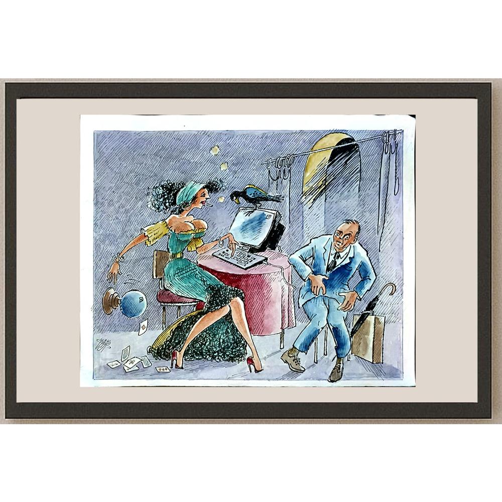 Spiro Dzajkov 43x30cm Orijinal Karikatür BOD05800