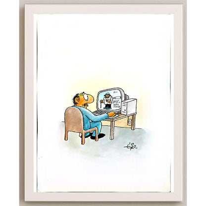 Erico Junqueira Ayres 43x30cm Orijinal Karikatür BOD05803
