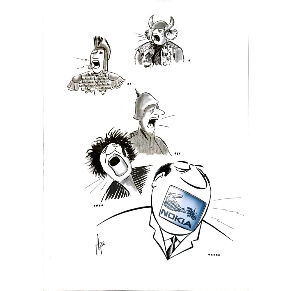 Milan Alasevic 43x30cm Orijinal Karikatür BOD05805