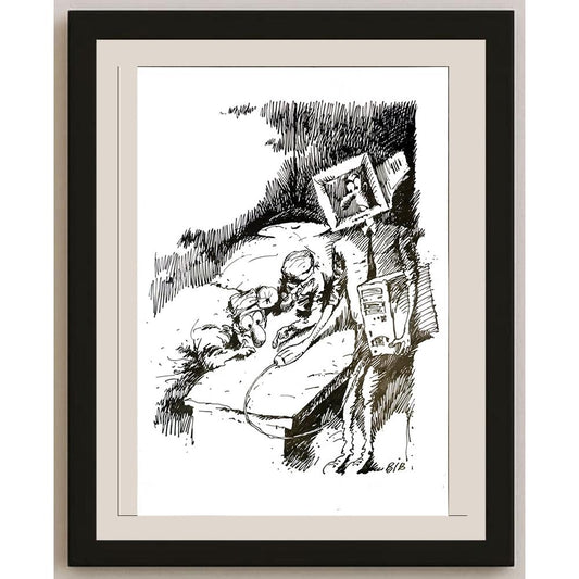 Viacheslav Bibishev 43x30cm Orijinal Karikatür BOD05809