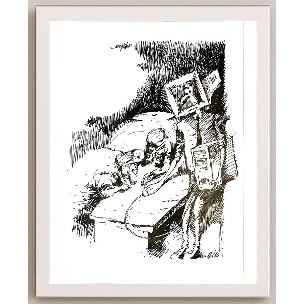 Viacheslav Bibishev 43x30cm Orijinal Karikatür BOD05809