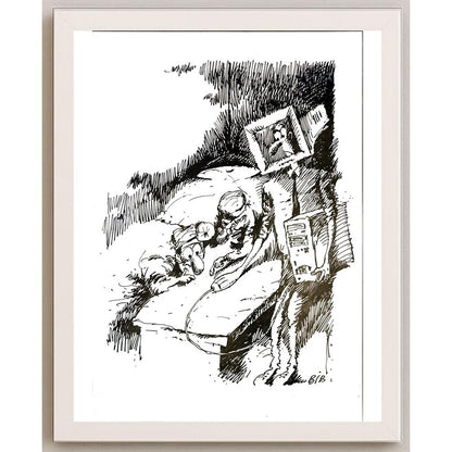 Viacheslav Bibishev 43x30cm Orijinal Karikatür BOD05809