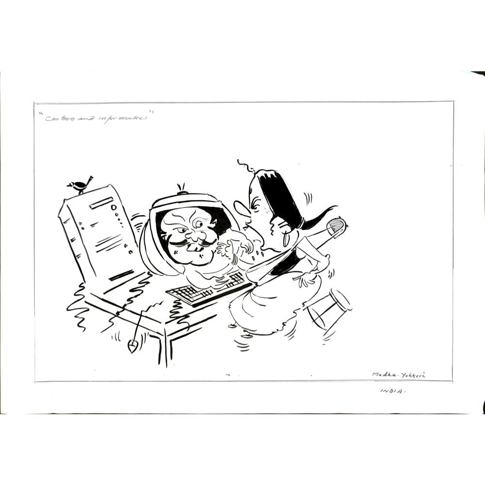 Madhu Yekkesi 43x30cm Orijinal Karikatür BOD05810