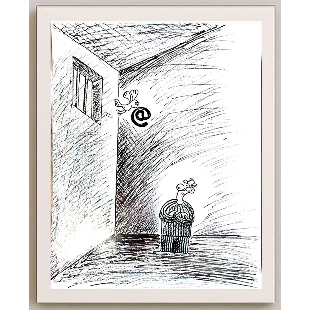 Leng Yan Ping 35x30cm Orijinal Karikatür BOD05814