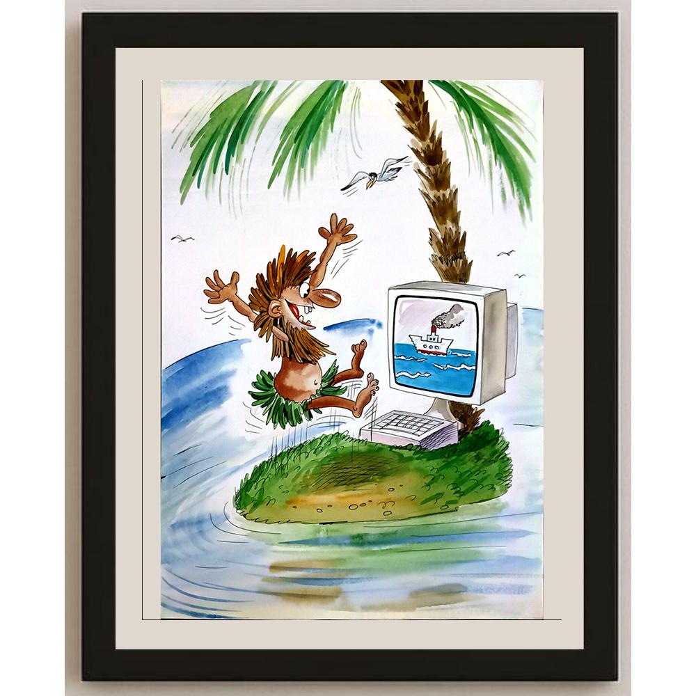 İldoos Azimov 43x30cm Orijinal Karikatür BOD05816