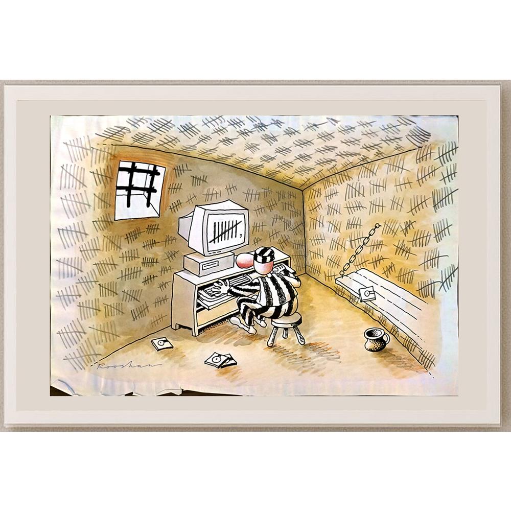 Rooshan Gataullin 35x28cm Orijinal Karikatür BOD05818