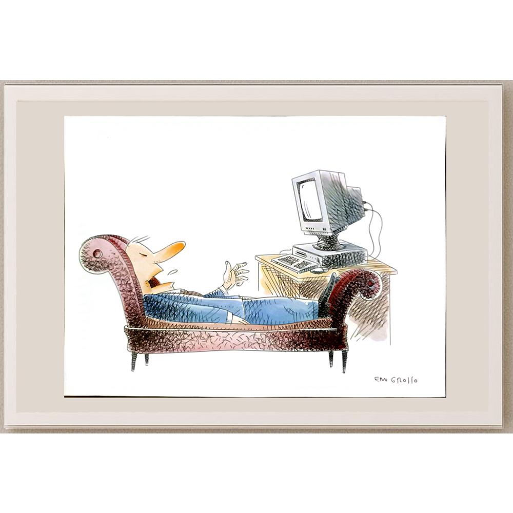 Eduardo Ferreria Grosso 43x30cm Orijinal Karikatür BOD05820