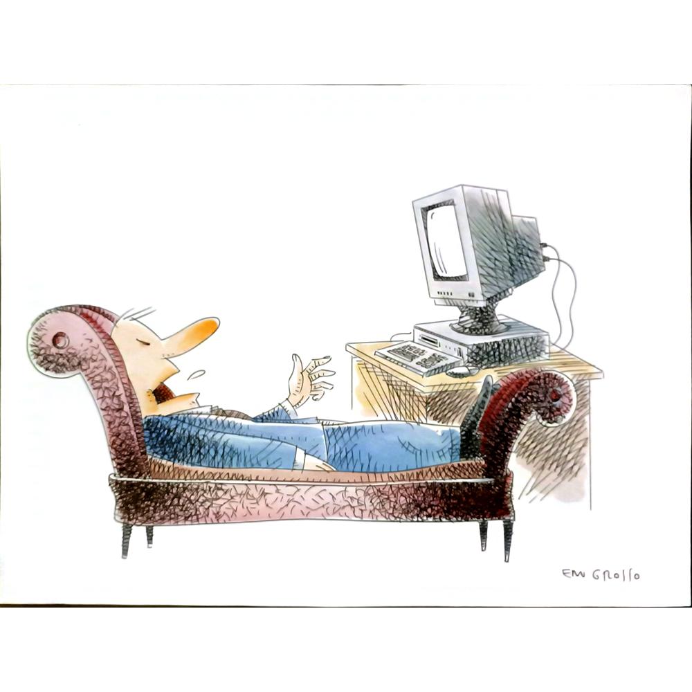 Eduardo Ferreria Grosso 43x30cm Orijinal Karikatür BOD05820